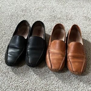 2 Pairs, PIKOLINOS Leather Moccasin Loafer, Size 36